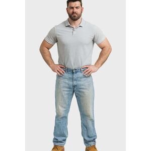 Hunt Club STRAIGHT LEG Blue Jeans Medium Wash Distressed DENIM Men's Size 33"